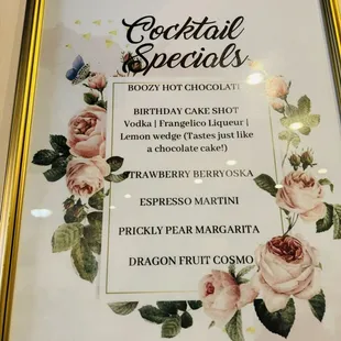 Cocktail specials