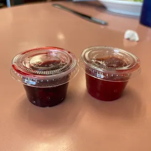 Homemade jam strawberry and blackberry