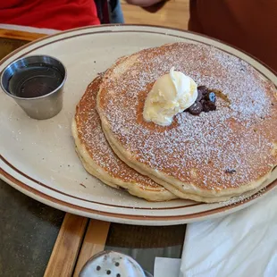 My son opted for the pancakes.