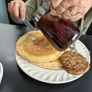 Short stack with sausage.