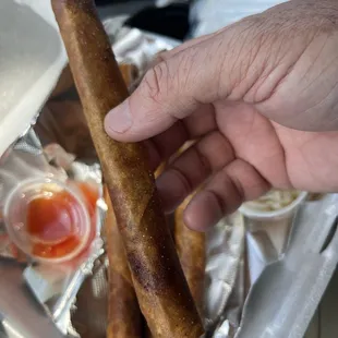 Huge crispy pork lumpia!