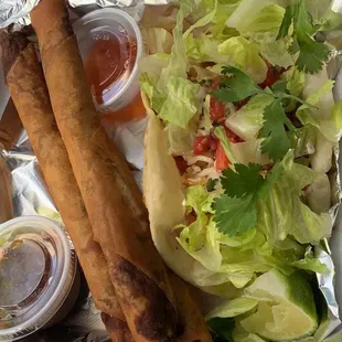 Puffy taco and lumpia