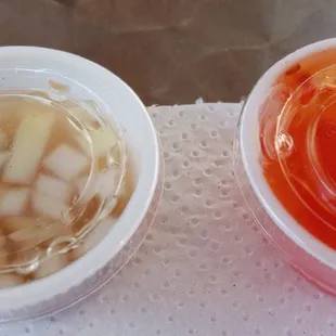 Atchara and Sweet Chili Sauce