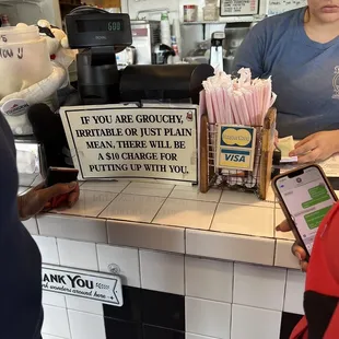 a woman at the counter