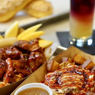 a variety of food items