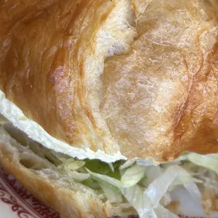 Egg salad on croissant