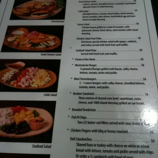 menu (side 1) - be sure to check out the board out front for daily specials