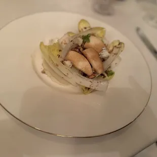 Warm pear endive salad with aged balsamic