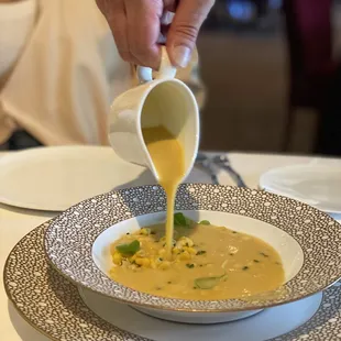 corn velour with lobster