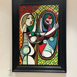 Eclectic restroom art