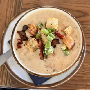 Bowl of seafood chowder