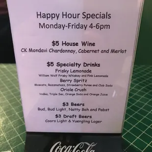 happy hour specials
