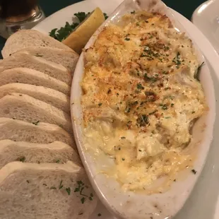 a plate of food with bread