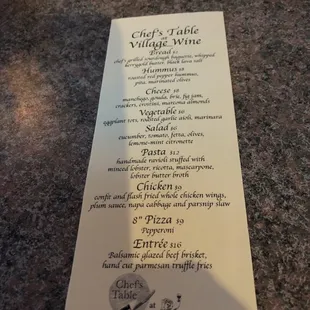 menu