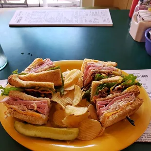 The Villager Club (minus tomatoes; add mustard and onions)