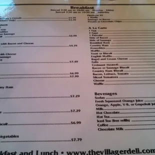 The Breakfast Menu