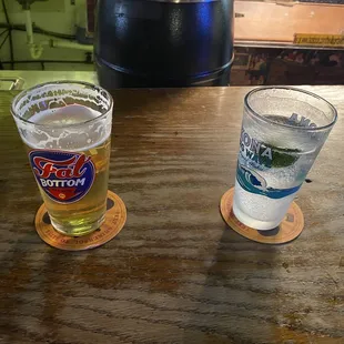 two glasses of beer