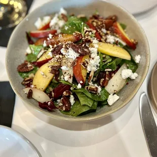 STONEFRUIT &amp; FETA - spinach + radicchio + toasted pecans + honey champagne vinaigrette