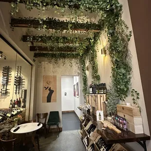 Wine vault and entrance to restrooms