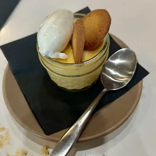 BUTTERSCOTCH POT DE CREME - berries + lavender vanilla wafers + sea salt + whipped cream