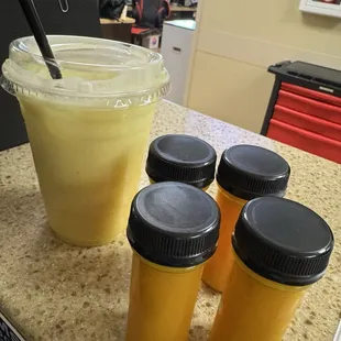Immune Shot and Turmeric Latte