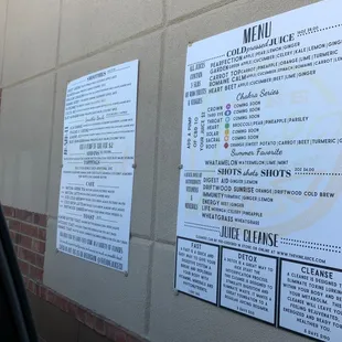 The menu