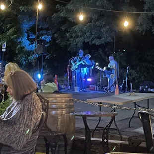 a band playing on stage