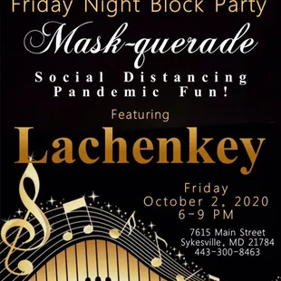 Friday Night Block Party event at The Vine on Main with guest artists Lachenkey!