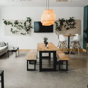 The Good Vibes Room, a cozy space within The Vine Room, available for private gatherings!