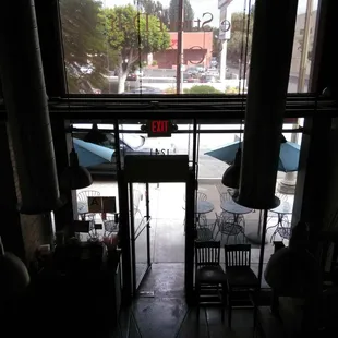 The top floor has a view of the street