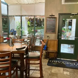 The front of the bar.