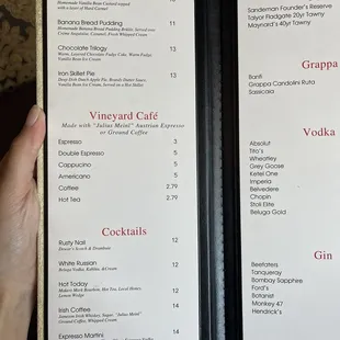 menu