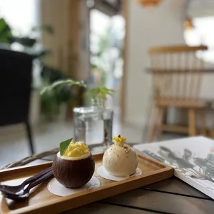 Tiramisu and pineapple mousse!!!