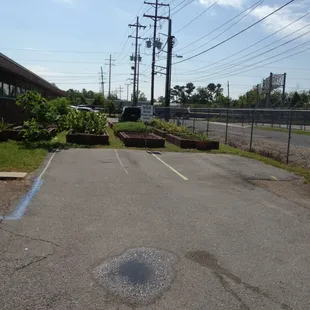 an empty parking lot