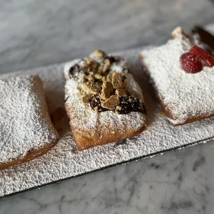 Flight:  Original, s&apos;mores, and strawberry