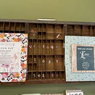 Upcoming events board just inside the entrance