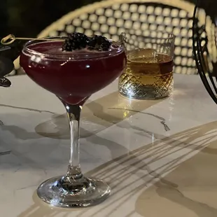 a blackberry martini