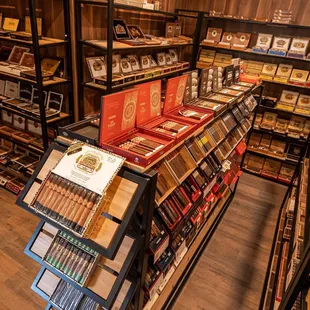 shelves of cigars