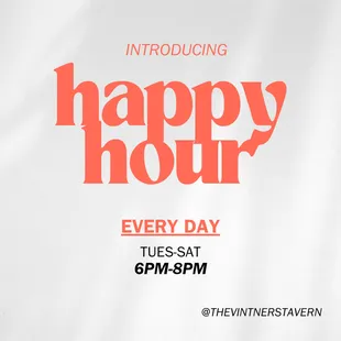 Drinks happy hour available now!   Food and wine coming soon ...