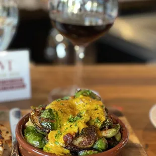 A close-up of the Brussels Sprouts