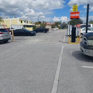 Ticketed parking behind VIP Mexican on Treasure Island. You must use the pay terminals as the parking is not free!