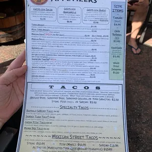 Appetizers and Tacos