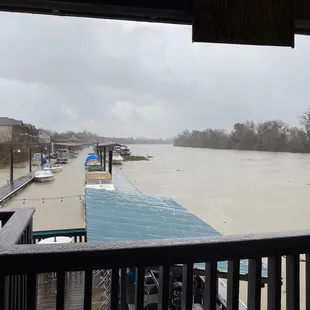 Rain &amp; high river