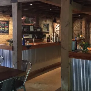 the bar and dining area