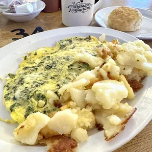 Spinach and feta omelette