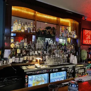 a bar with a lot of liquor
