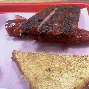 2 meat diner ribs and smoked sausage