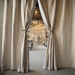 View down the aisle from the bridal lounge.