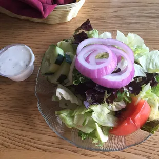 Salad with entree.