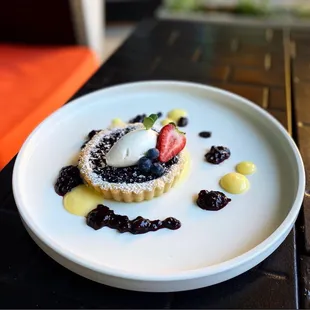 a dessert on a plate